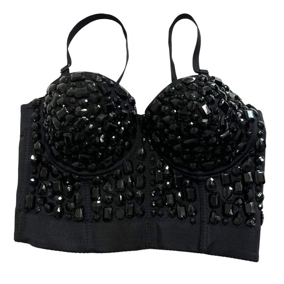 Alivila Y Fashion Embellished Corset in Black - Picture 1 of 3